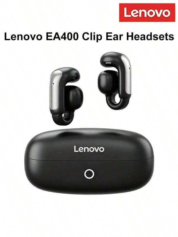 Lenovo EA400 Clip-On Bluetooth Earphones, Long Battery Life, ENC Clear Call, Wireless Music Earphones