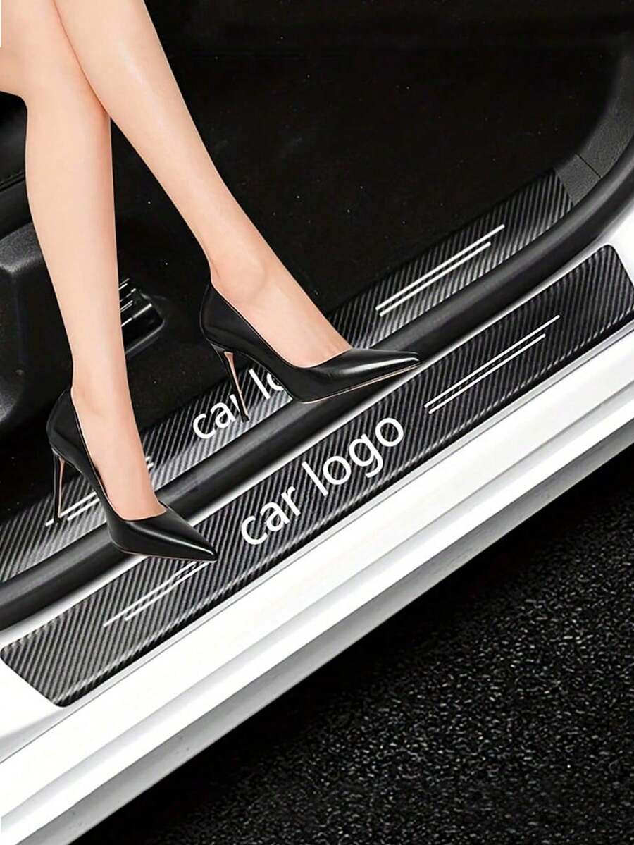 4件組 3D碳纖維汽車門刮傷防護門檻貼紙,適用於VW、Audi、Benz、、、Chevrolet - A - 查看 1