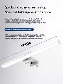 1PC Clip-On Monitor Screen Hanging Lamp, LED Eye Protection Computer Light With 60min Timer, Stepless Dimming, Fast Reading Mode & 3 Color Temps, USB Powered Desk Light For Home Office, Study, Night Work, Aesthetic Computer Accessory For Eye Care - Multicolor - View 14