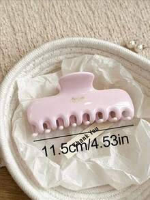 4件/1件 女款方形大號 11.5cm/4.53in 亮面黑白粉棕輕量塑膠髮夾 時尚百搭 高質感優雅極簡 純色漸層髮飾 適合日常穿搭、外出、休閒派對、通勤、度假、造型、馬尾、盤髮、洗臉、沐浴、化妝、穿搭搭配髮夾（字母標籤為單面） - 彩色 - 查看 2