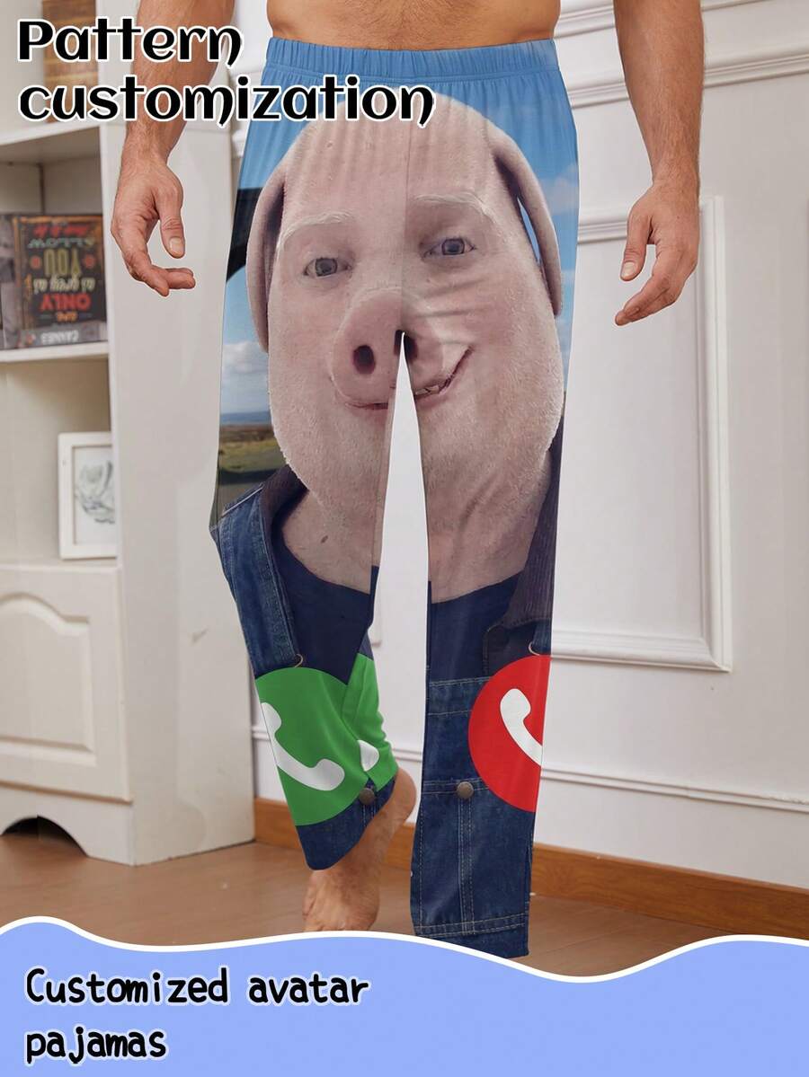 Printstory Customized Men's Pajama Pants, Customizable Any Pattern, Personalized Gift, Suitable For Family, Friends And Holiday Gatherings - Multicolor - View 1