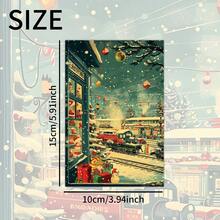 20pcs Vintage Christmas Theme Postcards, Festive Christmas Decorative Cards With Santa, Xmas Tree, Snowman, Winter Scenes & Fireplace Patterns, Perfect For Home Decor, Wall Collage, Holiday Greetings & Gifting - A - View 2