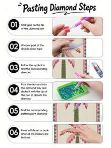1 Set Frameless DIY Diamond Painting Kit, Coconut Tree Pattern, Cross Stitch Diamond Art, Suitable For Wall Decor Surprise Gift, Birthday And Other Holiday Gift - A - View 6