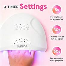 LUYAO SUNone LED Nail Lamp, Gel Nail Polish UV Drying Light, 3-Level Timer, White - White - View 2