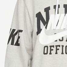Nike Men's Drawstring Hooded Pullover Sweatshirt With Large Logo Print, Comfortable Minimalist Loose Fit, Grey - Grey - View 4