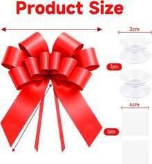 23-Inch Large Red Car Gift Bow (With 2 Suction Cups), Giant Decorative Bow, Suitable For Surprise Parties, Weddings, Christmas And Birthday Party Decorations - 1PC - View 2