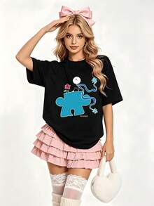 Women T-Shirts - 黑色 - 查看 4