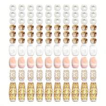 61pcs (60 Beads + 1 Hair Puller) Vintage Gold Pattern Hair Beads Set, Suitable For Braiding, Partial Styling Jewelry, Hair Decoration, Multi-Shape Partial Hair Beads, Unisex Hair Accessories - Multicolor - View 2