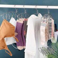 OBOVAY Premium Windproof Drying Rack, Windproof Clothes Hanger, Thickened Stainless Steel Drying Rack, Suitable For Drying Socks, Bras, Underwear, Stockings And Gloves (Travel Essential, Towel Clip, Beach Towel Clip, Multi-Functional Travel Storage Drying Rack) - Silver - View 9