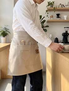 PU軟皮防水圍裙,適用於餐飲、奶茶咖啡店、餐廳服務員工作圍裙,成人防污咖啡店餐廳工作圍裙 - 彩色 - 查看 7