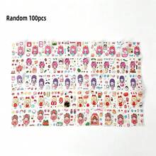 Juego de 50/100 pegatinas de dibujos animados divertidos - Adecuado para diarios DIY, cuadernos, diarios de viñetas, álbumes de recortes, álbumes de fotos hechos a mano, decoración de portátiles - Divertido, colorido, fuerte adhesión, esencial para la vuelta al colegio - Multicolor - Ver 7