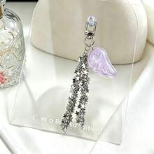 Y2K Angel Wings Star Chain Bag Charm, Metal Pentagram Tassel Keychain, Japanese INS Style Phone Chain Pendant, Backpack Decorative Accessory - Multicolor - View 14
