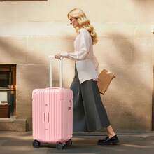 Luggage PC ABS Hardside Lightweight Suitcase With 4 Universal Wheels TSA Lock Carry-On 20 Inch - Pink - View 8