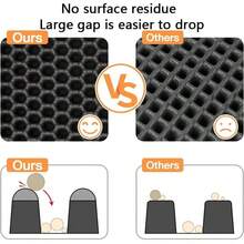 1pc Double Layer Waterproof & Urine-Proof Cat Litter Mat, Suitable For All Types Of Cat Litter, Covered And Self-Cleaning Litter Boxes. Waterproof/Urine-Proof Mat: Bottom Layer Is Waterproof, Non-Slip And Easy To Move - Black - View 8