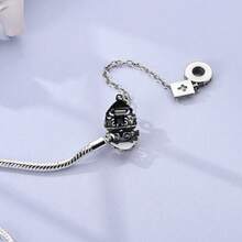 1pc S925 Sterling Silver Snake Bone Base Bracelet, Multiple Pink Diamond Heart Clasp With Safety Chain, Hollow Carved Design, Heart-Shaped Main Stone, DIY Beaded Bracelet Base, Comes With Gift Box, Gentle Girl Style, Versatile Handmade Jewelry Base - Multicolor - View 7