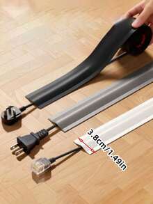 Ống luồn cáp sàn 1m/3m, máng cáp PVC, ống bảo vệ cố định và kéo dài cáp, nắp máng cáp gắn nổi, ống bảo vệ cáp gắn nổi, tự dính, phù hợp cho sàn, tường và mặt bàn, bộ sắp xếp cáp tường cho ổ cắm mạng - Gioăng cao su - Xem 7