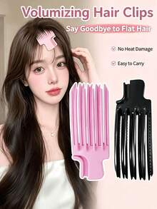 1pc High Skull Top Artifact, Wind Plastic Comb, Height Increasing, Simple New Style Ins, Korean Style Bangs, Fluffy Clip, Ponytail Hair Clip - Multicolor - View 2