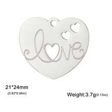 TEAMER 1pc/Pack Minimalist Hollow Heart Pendant Cute Lucky Pattern Handmade DIY Accessory For Necklace, Earrings, Keychain, Bag Charm - Love Series - View 13