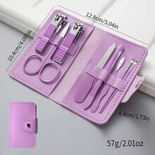 LUSLUKING 7pcs Stainless Steel Nail Care Set, Nail Clippers, Nail File, Ear Pick, Eyebrow Trimmer, Portable Manicure Beauty Tools - Multicolor - View 16