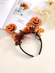 New Holiday Party Pumpkin Sequin Headband 3D Fun Pumpkin And Skull Headband, Suitable For Decoration, Party And Costume Party - Multicolor - View 7