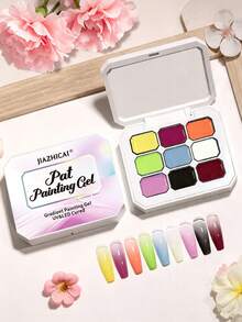 9-Grid Nail Gel Set, Gradient Solid Color Nail Polish, No Wipe, Gentle And Non-Damaging To Nail Edges, High Saturation Semi-Fluid Soft Nail Polish, Suitable For DIY Nail Art And Nail Salon Design, Back To School Gift, Wedding And Holiday Supplies - Multicolor - View 2