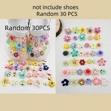 30pcs Cartoon Resin Coffee Color Bear & Flower Random Pattern Clog Shoe Charms Set - Multicolor - View 8
