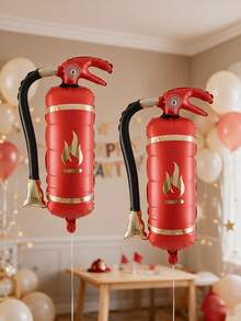 2pcs 29.92 Inch Fire Pump Balloon Film, Perfect For Flame Theme Party, Birthday Party, Toy Cartoon Balloon Set (Ribbon Not Included) - View 3