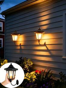Solar Powered Hexagonal Vintage Wall Light, Bright LED Outdoor Wall Lamp, Suitable For Yard, Corridor, Walkway, Staircase, Garden And Entrance Decoration Lighting - Hexagon Wall Sconce - View 2