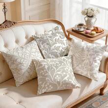 4pcs Nordic Style Plant Pattern Single-Sided Printed Pillow Covers/Cushion Covers, Multi-Scenario Atmosphere Decorative Pillow Covers Suitable For Living Room, Sofa, Bedroom, Pillow Inserts Not Included - Multicolor - View 8