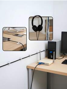 9/18/27/36pcs Cable Clips, Self-Adhesive Wire Management Clips, Wall-Mounted Cable Holders, Suitable For LED Light Strips, Christmas Lights, String Lights, TV, Computer Ethernet Cables - View 6