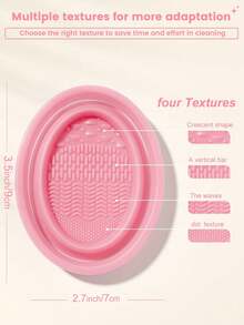 4/20Pcs Pink Makeup Tool Bundle With Transparent Wash Bag, 9 Face & Eye Makeup Brushes, Foldable Silicone Brush Cleaning Bowl, Mixed Size Teardrop Cosmetic Sponges, Versatile Washable Daily Facial Makeup Applicators - Pink - View 11