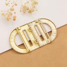 1pc Fashion Women's Gold Metal Belt Buckle, Coat Belt Buckle Decor, Down Jacket Strap Connector Hook, DIY Bag Repair Sewing Accessories Buckle - A - View 2