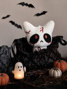 3.94-In Halloween Vampire Cat Plush Toys, Soft Gothic Ghost Plush Doll.Silicone Baby Doll Full Silicone Body Plush Anime Figure Stuffed Animal Teddy Bear Plushies Crunchy Soap Office/Room Decor Squishy Christmas/Halloween Decor Squishy Toys - Multicolor - View 6