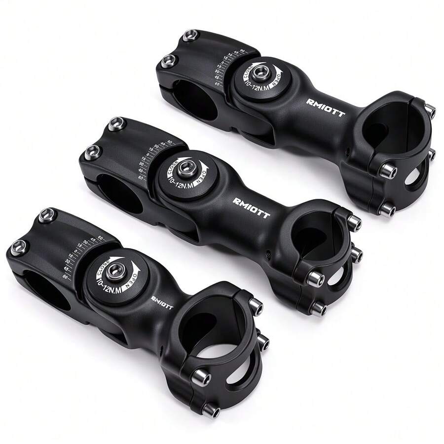 CNC RMIOTT Adjustable Bicycle Stem 90mm 110mm, 60 Degree Angle, Suitable For 25.4mm 31.8mm Handlebars, Mountain Road Bike Cycling Accessories