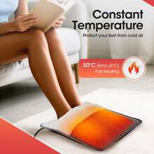 Hailicare Detachable Washable USB Foot Warmer, Constant Temperature 50℃, Heating Pad, Lightweight And Portable, Can Be Used With Plug, Power Bank, Computer, Car, Office And Home Foot Warming Pad, Autumn/Winter Warmth, Suitable As A Gift For Friends And Parents, No Charging Function - Grey - View 3