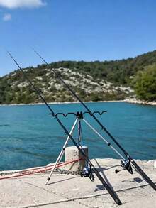 16-Grid Vertical Fishing Rod Storage Rack, Capable Of Holding Multiple Hand Rods And Lure Rods Simultaneously, Hollow Side Handle Design, Divided Clamping Slots To Secure Fishing Rods And Avoid Scratches, Ideal For Fishing Tackle Shops And Anglers - Multicolor - View 4