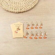 10pcs Cute Fox Keychain With Good Luck Tag, Positive Support Gift, Backpack Decoration, Women & Men Fashion Gift, Perfect Holiday Gift, Birthday Gift - Multicolor - View 11