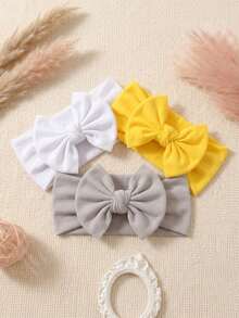 4pcs Bow Knot Elastic Soft Headbands, Pretty Girls Headbands Suitable For Daily Wear And Matching - Multicolor - View 5
