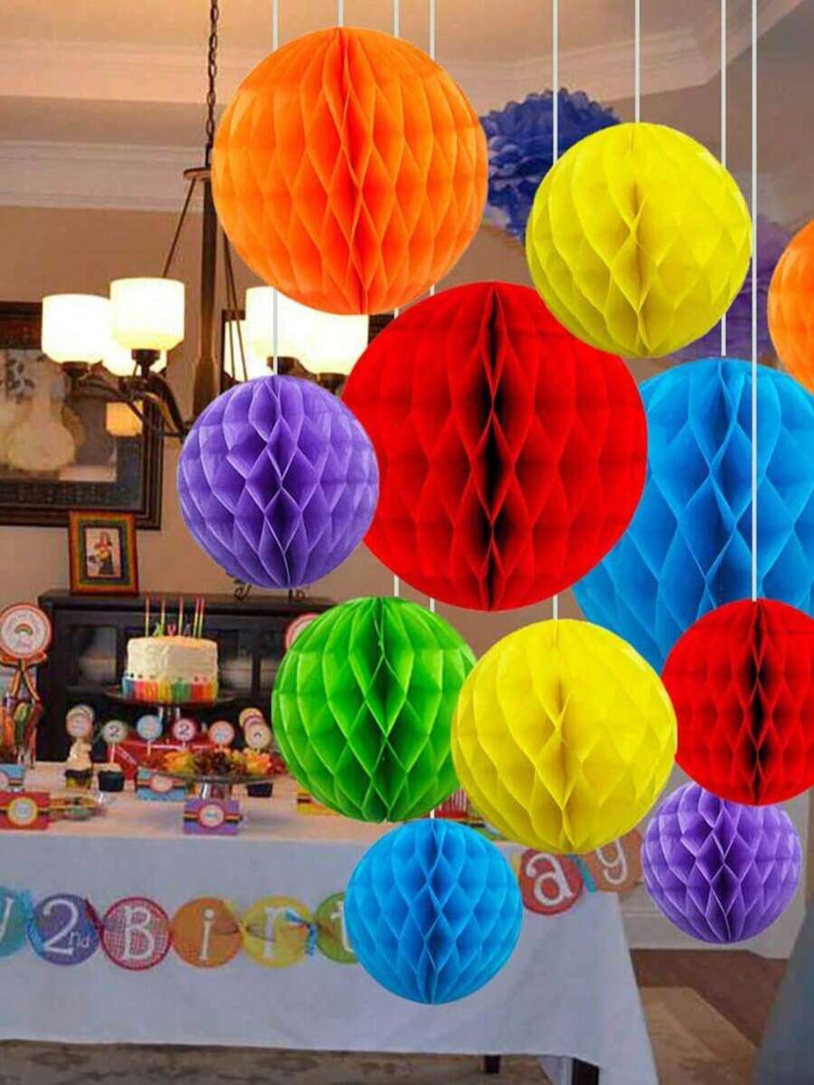 10/5 Stücke/Set 6-Zoll Papier-Wabenblumenbälle, dekorative Papier-Pompons, bunte hängende Blumenbälle, DIY-Papierbasteln, geeignet für Hochzeit, Party, Geburtstag, Versammlung, Heimdekoration