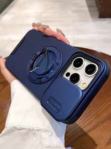 Heavy Duty Rugged Magnetic Stand Protective Case With Sliding Camera Cover, Compatible With Magsafe Card Slot For IPhone 17 Pro Max/17 Air/16/16/15/14/13/12/11 Pro Max Plus - Navy Blue - View 3