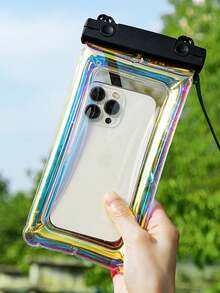 1pc Waterproof Phone Pouch, Touchscreen Compatible Floating Water Park Equipment Bag, Professional Phone Case, Transparent Ultra-Waterproof Phone Shell For Photography - Multicolor - View 13