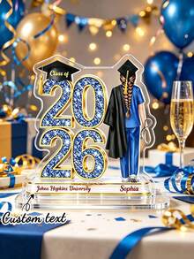 Personalized Custom Graduation Acrylic Flower Plaque Display Stand 2026 Class Nurse Gift Customized Name University Souvenir Graduation Decoration Gift Back To School Gift School Opening Season Gift Birthday Gift For Her - Style 19 - View 1