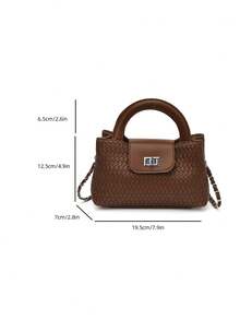 Fashionable Quilted Handbag Niche Design Crossbody Bag Minimalist Commuter Shoulder Bag - Brown - View 8
