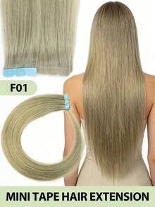 Mini Tape-In Hair Extensions, Real Human Hair, Colorful Invisible Tape-In Hair Extensions, Highlight Color, Party Hair Accessories, Ready To Wear, No Glue Needed, Suitable For Holidays, Festivals, School Supplies, Parties, Weddings, Daily Wear, Suitable For All Women, Girls, Brides - Multicolor - View 41