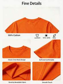 100% Cotton Geographic Inspired Dragonfly Graphic Baby T Shirt For Men And Women |  Exquisite Design |  Loose And Comfortable | Shirts Y2k - 橘色 - 查看 8