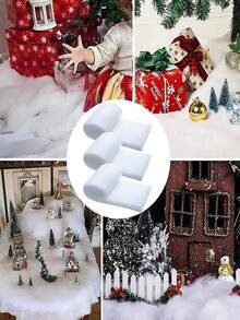1pc Christmas Artificial Snow Blanket, Soft And Fluffy Faux Snow, Suitable For Christmas Tree Decoration, Christmas Village Decoration, Holiday Decoration, Christmas Table Runner - Multicolor - View 4