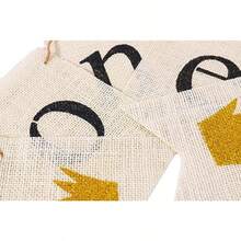 D1st Birthday Decorations Rustic Burlap Banner For Baby Boy Girl One Year Old Celebration Handmade, Pre-Strung, Crown - White - View 6