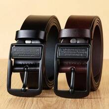 Classic Vintage Buckle Thickened Belt For Men, Casual Business Workplace Student Versatile For Jeans, Suits, Shorts - Multicolor - View 18