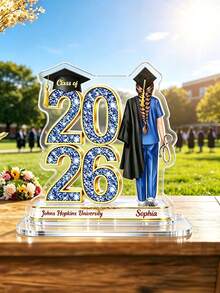 Personalized Custom Graduation Acrylic Flower Plaque Display Stand 2026 Class Nurse Gift Customized Name University Souvenir Graduation Decoration Gift Back To School Gift School Opening Season Gift Birthday Gift For Her - Style 19 - View 4