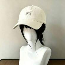 1pc Minimalist Line Cat Embroidery Baseball Cap, Soft And Comfortable Washed Cotton Fabric, Multiple Colors Available. Adjustable Brim, Curved Visor To Flatter Face Shape, Daily Sun Protection, Casual Versatile All-Match Baseball Cap - Multicolor - View 3